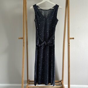 Purple Tile Print Tie-Front Dress